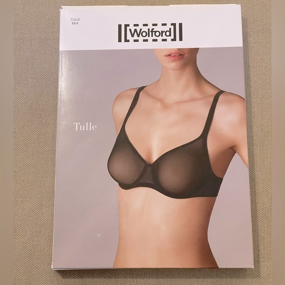 WOLFORD Velvet Trimmed Stretch Tulle Underwire Bra - Women’s Size 32B (EU 70B) - Picture 10 of 10